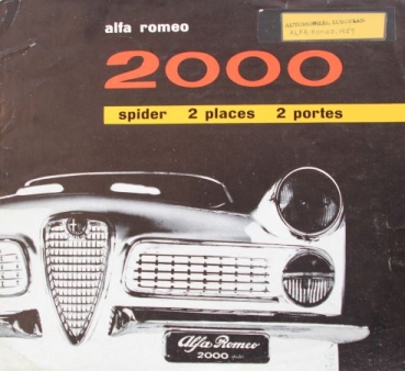 Alfa Romeo 2000 Spider Modellprogramm 1959 Automobilprospekt (1594)